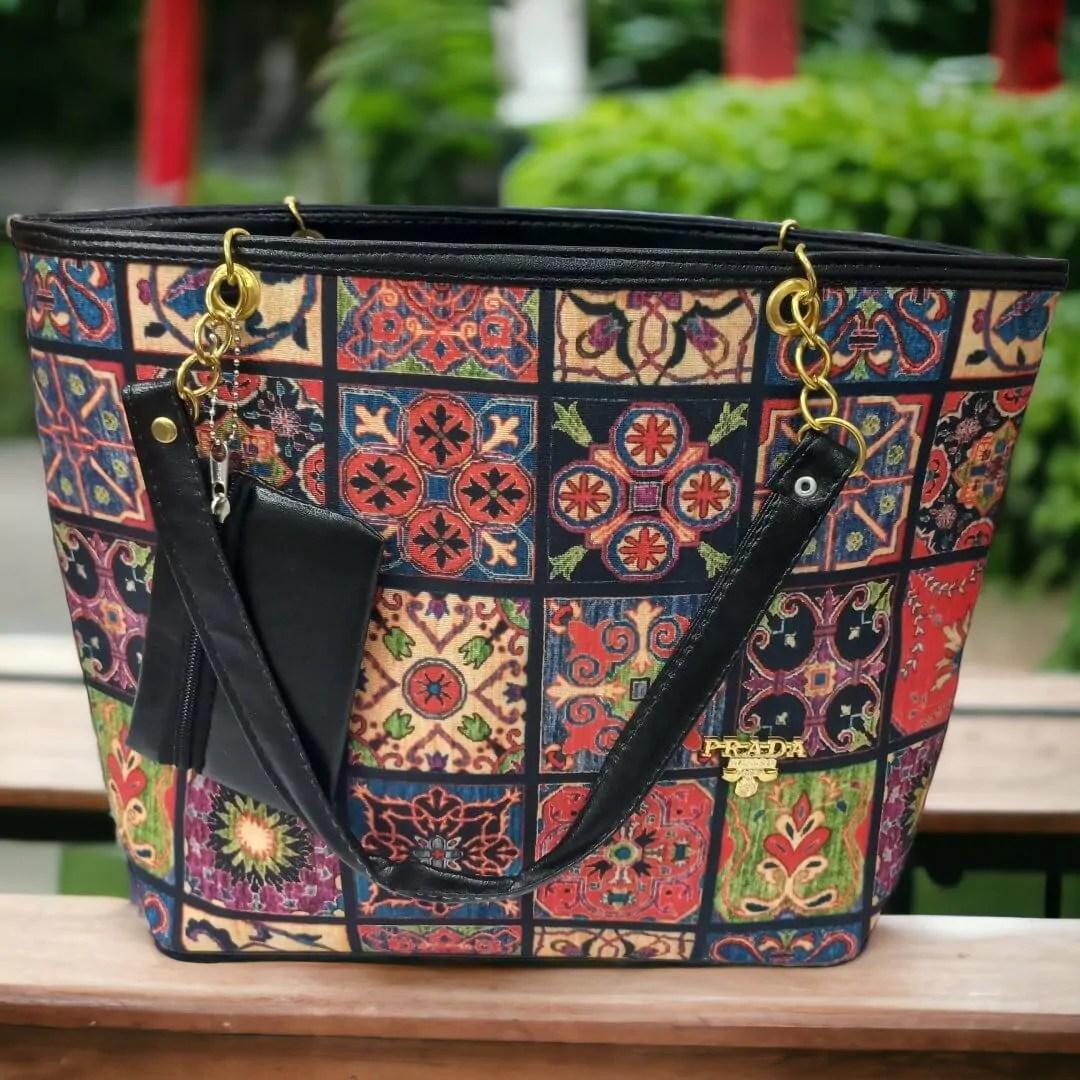 Casual Multicolor Printed Hand Bag